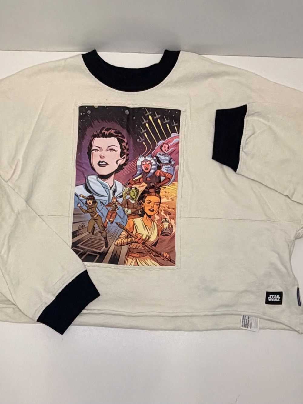 Star Wars Graphic Ringer Sweatshirt - Cream with Black Trim